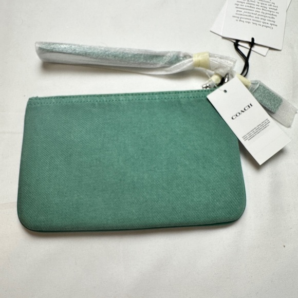Coach Essential Denim Small Wristlet (Green) NWT - Picture 5 of 8